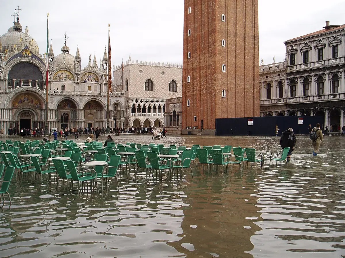 St Mark's Square flooded during acqua alta