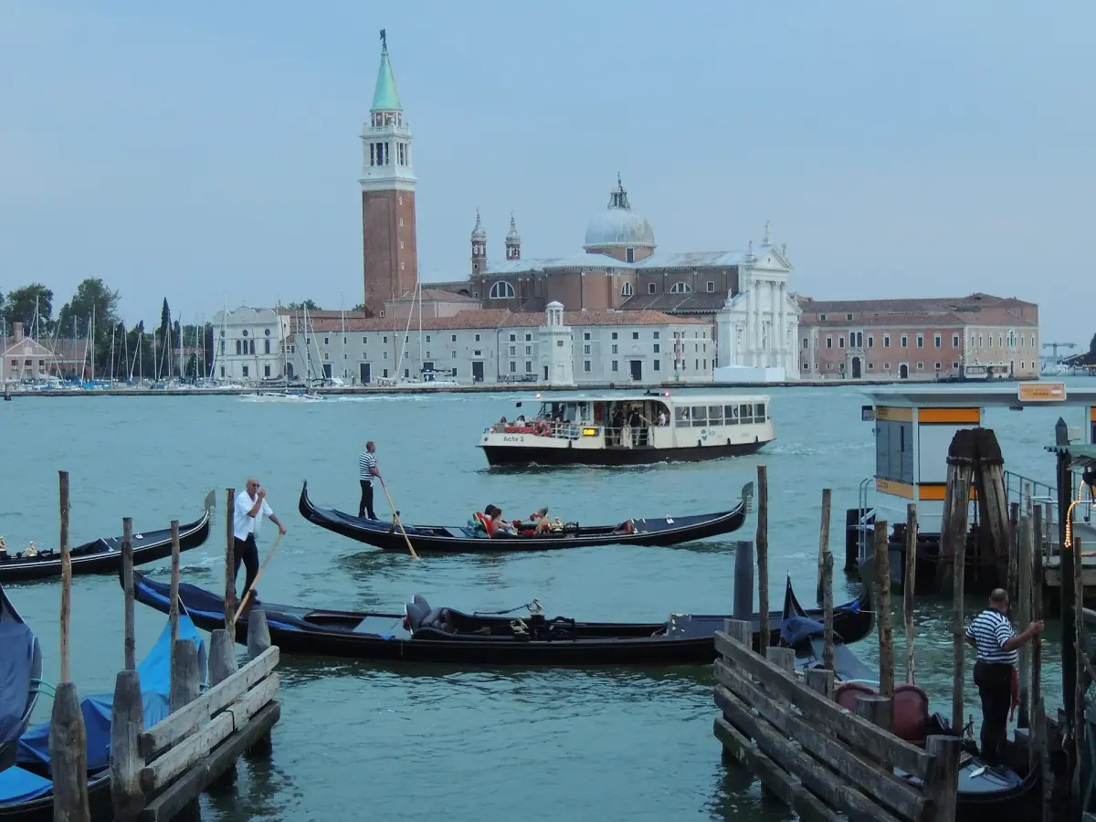 A vaporetto passing San Giorgio Maggiore
